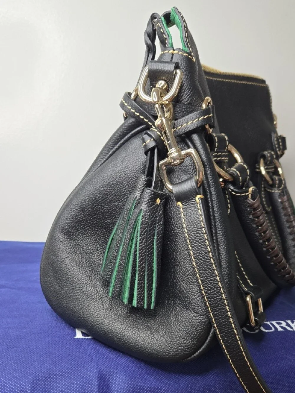 Dooney & Bourke Florentine Leather Satchel Black NWOT - Picture 8 of 11